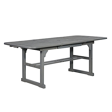 Forest Gate Olive 4-Piece Outdoor Acacia Extendable Table Dining Set in Grey Wash. View a larger version of this product image.