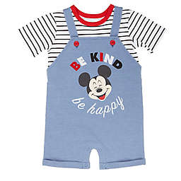 Disney Baby® 2-Piece Mickey Mouse Shortall Set in Blue