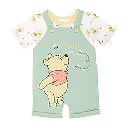 Disney Baby® 2-Piece Winnie the Pooh Shortall Set in Green