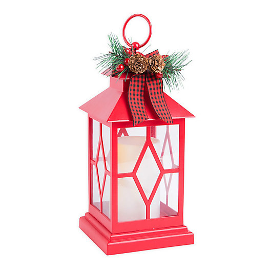 Alternate image 1 for Home Essentials & Beyond Decorative Indoor Holiday Lantern in Red