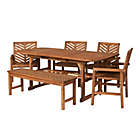 Alternate image 1 for Forest Gate Olive 6-Piece Outdoor Acacia Extendable Table Dining Set in Brown