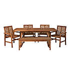 Alternate image 3 for Forest Gate Olive 6-Piece Outdoor Acacia Extendable Table Dining Set in Brown
