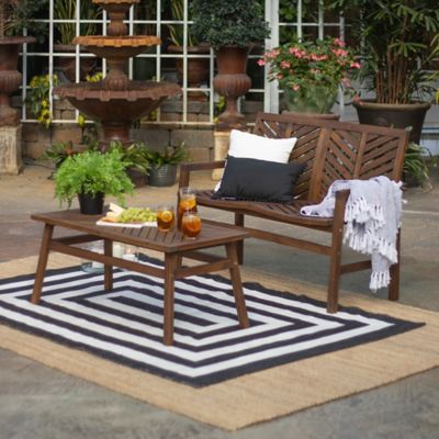 Must Have Forest Gate Olive 2 Piece Acacia Patio Chat Set In Dark Brown From Forest Gate Accuweather Shop
