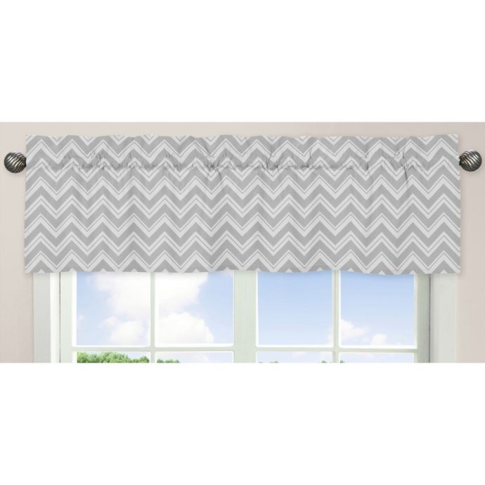 Sweet Jojo Designs Zig Zag Chevron Window Valance In Grey Yellow