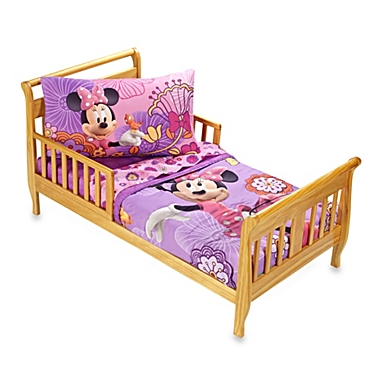 Disney&reg; Minnie Mouse &quot;Fluttery Friends&quot; 4-Piece Toddler Bedding Set. View a larger version of this product image.