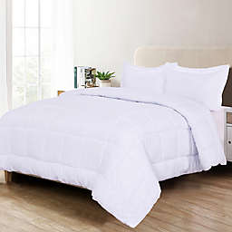 Luxury All Season Medium Weight 3-Piece King Comforter Set in White