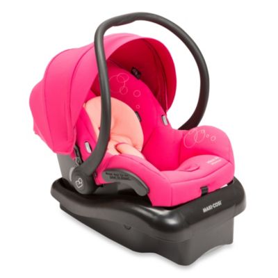 pink car seat and stroller