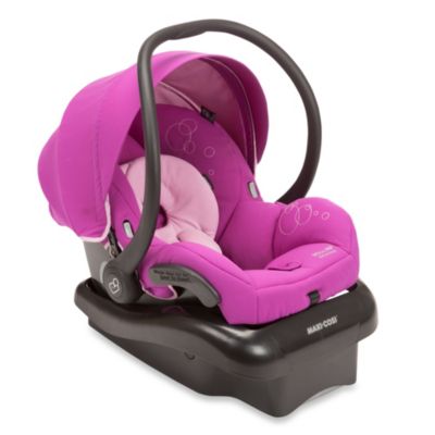 purple infant car seat and stroller