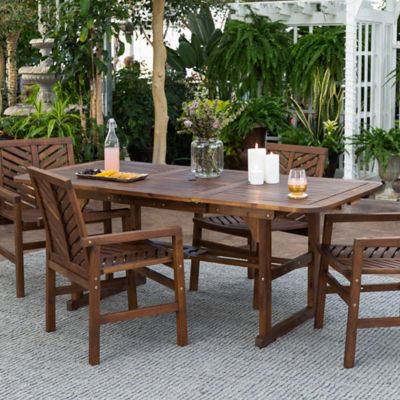 Forest Gate Olive 5-Piece Outdoor Acacia Extendable Table Dining Set