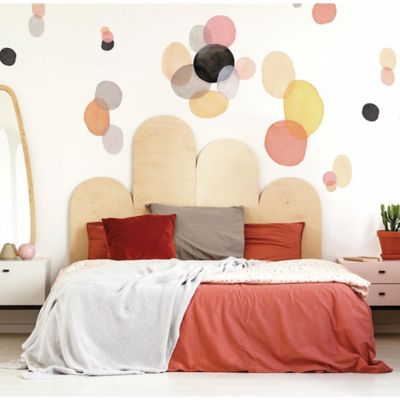 WATERCOLOR HEARTS 180 Wall Decals Pink Red Border Room Decor Stickers Kids NEW 
