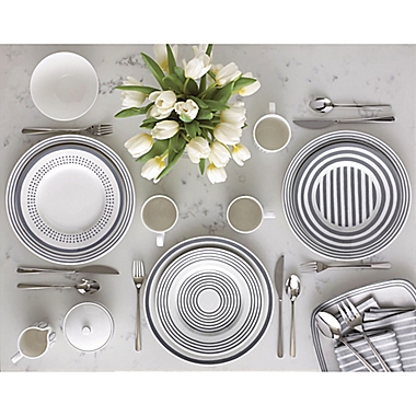 kate spade new york Charlotte Street&trade; East 16-Piece Dinnerware Set in White/Slate. View a larger version of this product image.