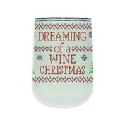 "Wine Christmas" 18 oz. Insulated Wrap Tumbler with Lid in White