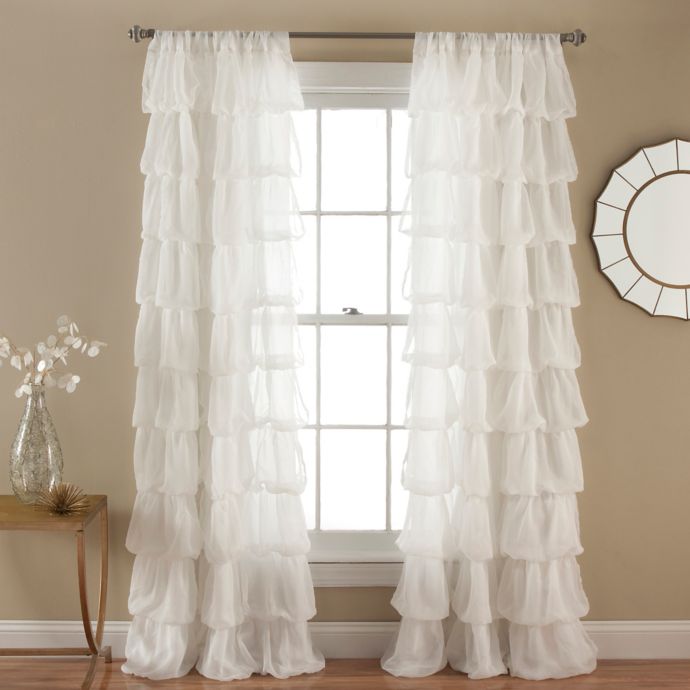 Olivia 84 Inch Rod Pocket Window Curtain Panel In Off White Bed