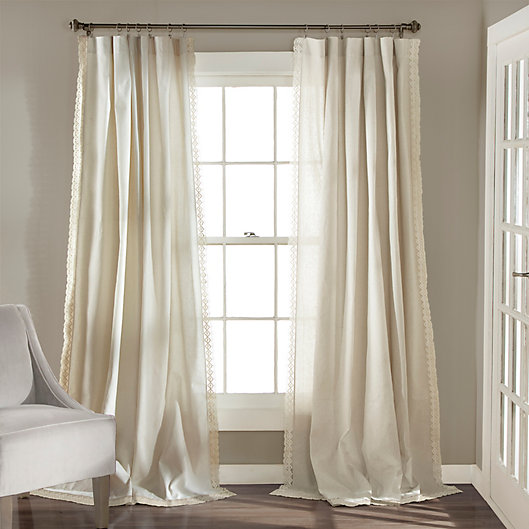 Alternate image 1 for Rosalie 95-Inch Rod Pocket Window Curtain in Ivory (Set of 2)