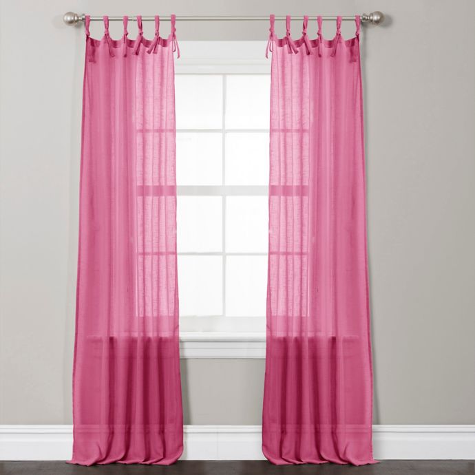 Lush Decor Helena 84 Inch Tie Top Window Curtain Panel Pair Bed