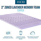 Alternate image 6 for Dream Collection&trade; by LUCID&reg; 2-Inch 5-Zone Lavender Foam Twin XL Mattress Topper