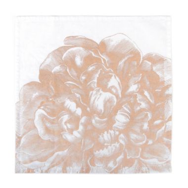Caskata Peony Napkins in Gold (Set of 4). View a larger version of this product image.