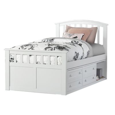 Hillsdale Furniture Charlie Twin Captain&#39;s Bed with Storage Unit in White