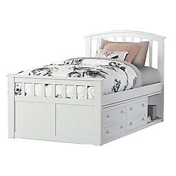 Hillsdale Furniture Charlie Twin Captain's Bed with Storage Unit in White