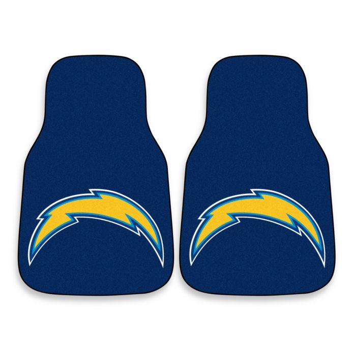 Nfl Los Angeles Chargers Carpeted Car Mats Set Of 2 Bed Bath