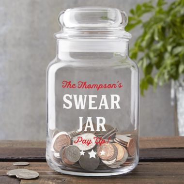 Personalized Glass Swear Jar. View a larger version of this product image.