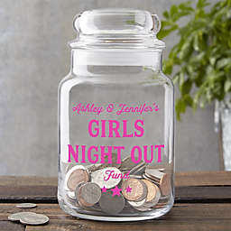 Night Out Personalized Glass Money Jar
