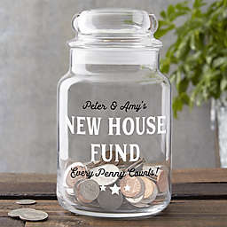 New House Fund Personalized Glass Money Jar