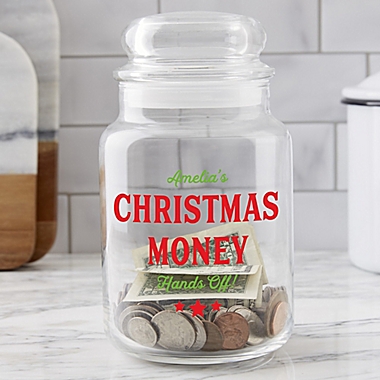 Christmas Money Personalized Glass Jar. View a larger version of this product image.