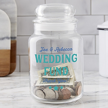 Wedding Fund Personalized Glass Money Jar. View a larger version of this product image.