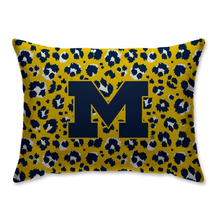 University Of Michigan Microfiber Leopard Pattern Bed Pillow In