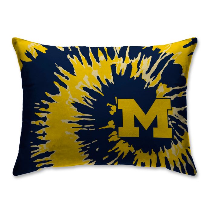 University Of Michigan Microfiber Tie Dye Bed Pillow In Blue Bed