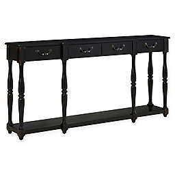 Powell Black Crackle Console Table