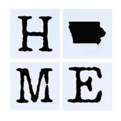 Iowa Home State Blocks 8-Inch x 8-Inch Wall Art in White (Set of 4)