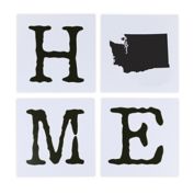 Washington State 8-Inch x 8-Inch Block Framed Wall Art in White (Set of 4)