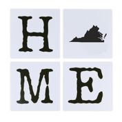 Virginia 8-Inch x 8-Inch Block Framed Wall Art in White (Set of 4)