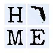 Florida 8-Inch x 8-Inch Block Framed Wall Art in White (Set of 4)