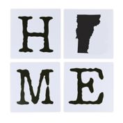 Vermont 8-Inch x 8-Inch Block Framed Wall Art in White (Set of 4)