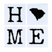South Carolina 8-Inch x 8-Inch Block Framed Wall Art in White (Set of 4)