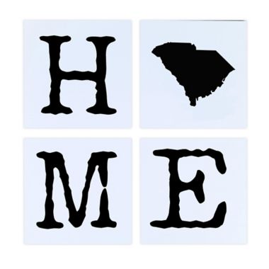 South Carolina 8-Inch x 8-Inch Block Framed Wall Art in White (Set of 4). View a larger version of this product image.