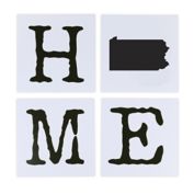 Pennsylvania 8-Inch x 8-Inch Block Framed Wall Art in White (Set of 4)