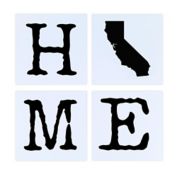 California 8-Inch x 8-Inch Block Framed Wall Art in White (Set of 4)