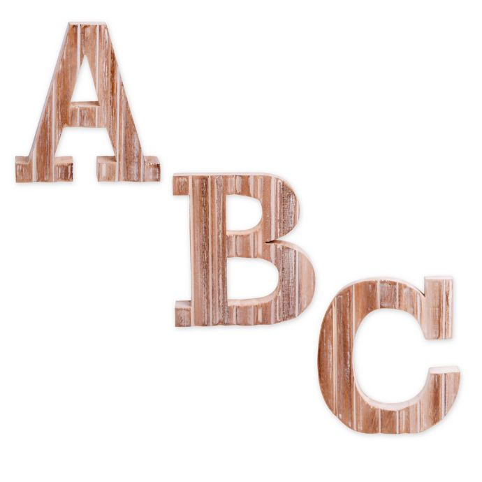Bee Willow Home Monogram White Wood Letter Wall Art Collection Bed Bath Beyond