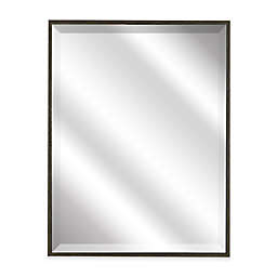 24.7-inch x 18.7-Inch Framed Wall Mirror in Brown