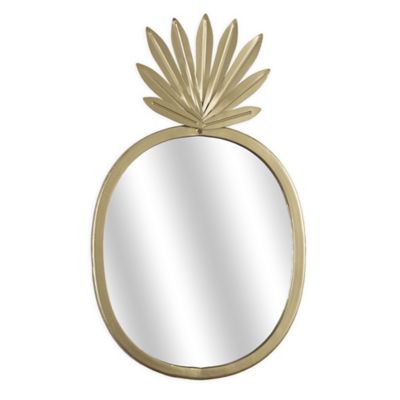 Masterpiece Art Gallery 18-Inch x 11-Inch Pineapple Shaped Metal Accent Mirror in Gold