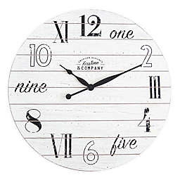 FirsTime & Co.® Shiplap 27-Inch Wall Clock in White