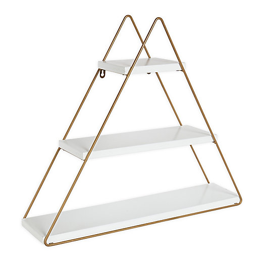 Kate And Laurel Tilde Wall Shelf Bed Bath Beyond - Wall Shelves White And Gold