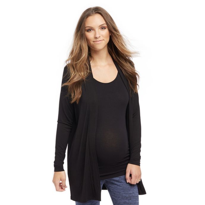 Motherhood Maternity Drape Maternity Cardigan In Black Buybuy Baby