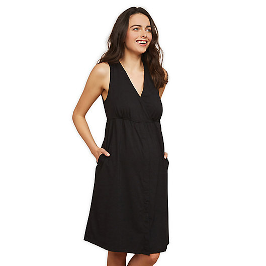 Alternate image 1 for Motherhood Maternity® X-Large 3-in-1 Labor, Delivery and Nursing Gown in Black