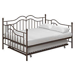 EveryRoom Selene Full Metal Daybed with Trundle in Bronze