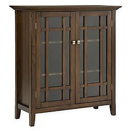 Simpli Home Bedford Solid Wood Medium Storage Cabinet in Rustic Natural Aged Brown